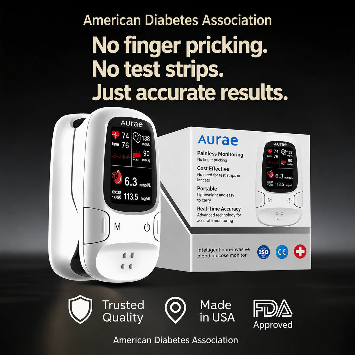 🔥🏆Needle-Free Smart Glucose Monitor | Simple Health Tracking