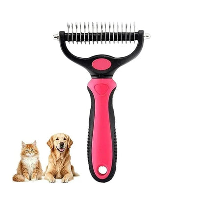 Deshedding Dog Brush - Double Sided Dematting Tool for Dogs and Cats